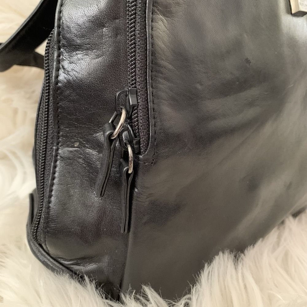 Perlina NY Black Leather Backpack - Picture 2 of 11